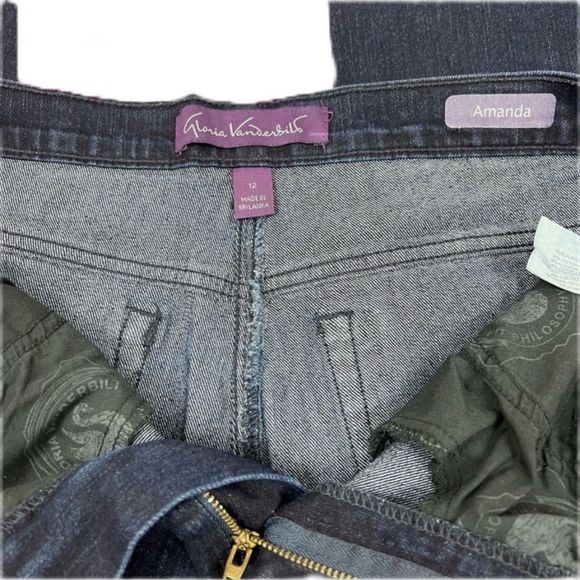 Dark Wash Gloria Vanderbilt Amanda Straight Leg Jeans size 12 inseam 29” - Picture 2 of 3